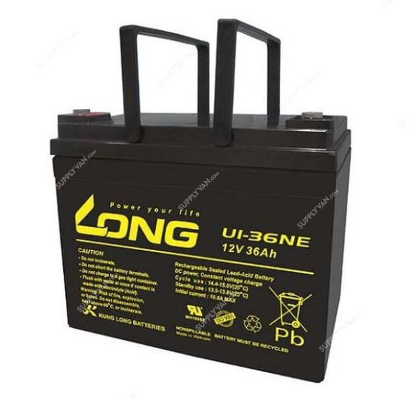 Long Rechargeable Sealed Lead Acid Battery, U1-36NE, 12V, 36Ah