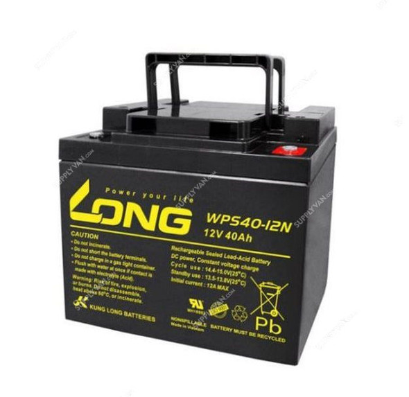 Long Rechargeable Sealed Lead Acid Battery, WPS40-12N, 12V, 40Ah