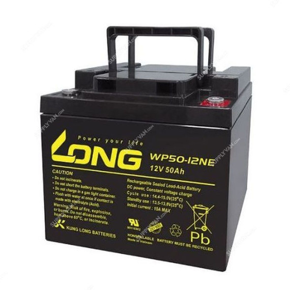 Long Rechargeable Sealed Lead Acid Battery, WP50-12NE, 12V, 50Ah