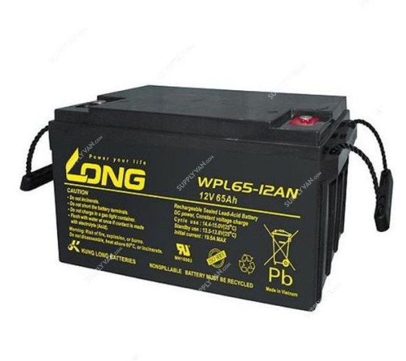 Long Valve Regulated Lead Acid Battery, WPL65-12AN, 12V, 65Ah
