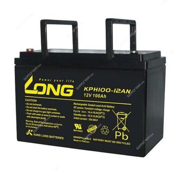 Long Valve Regulated Lead Acid Battery, KPH100-12AN, 12V, 100Ah