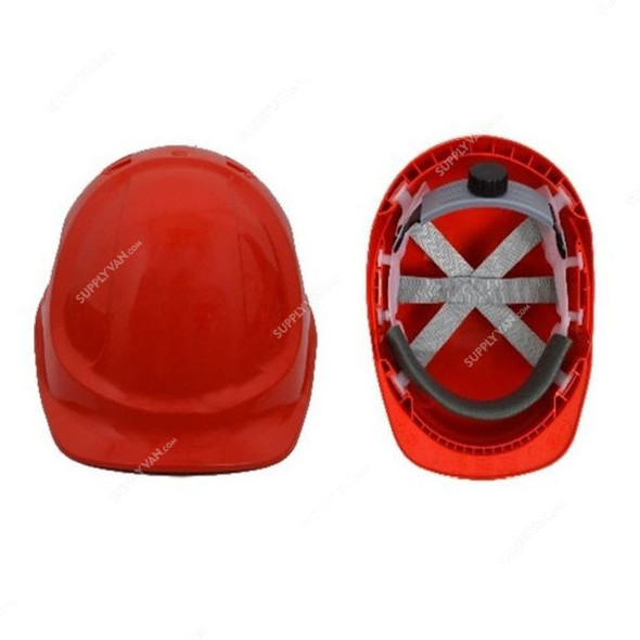 Vaultex Safety Helmet With Ratchet Suspension, ABS2, Red