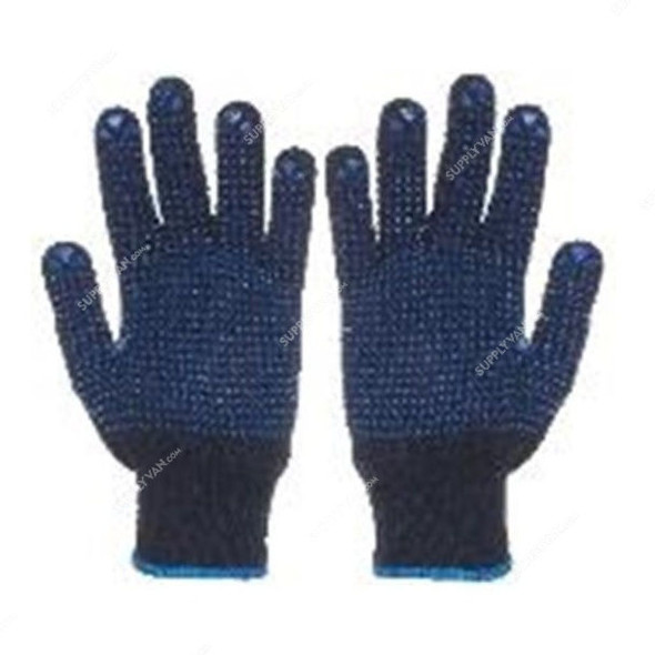 Double Side Dotted Gloves, B20, Free Size, Blue, PK12