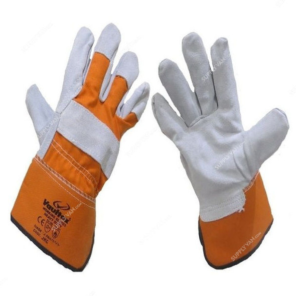 Vaultex Leather Working Gloves, JKC, Free Size, Multicolor, PK12