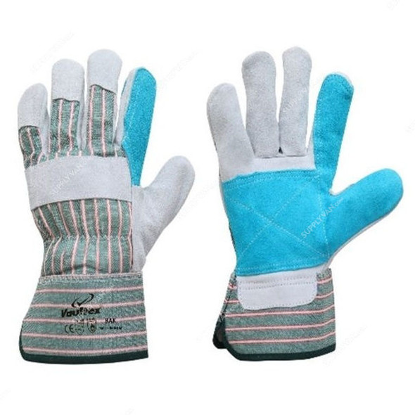 Vaultex Double Palm Leather Gloves, BAK, Free Size, Multicolor, PK12