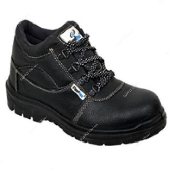 Vaultex High Ankle Steel Toe Safety Shoes, VJS6, Leather, Size38, Black