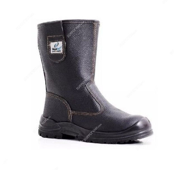 Vaultex Steel Toe Gumboots, YRA, Size39, Black, Mid Calf