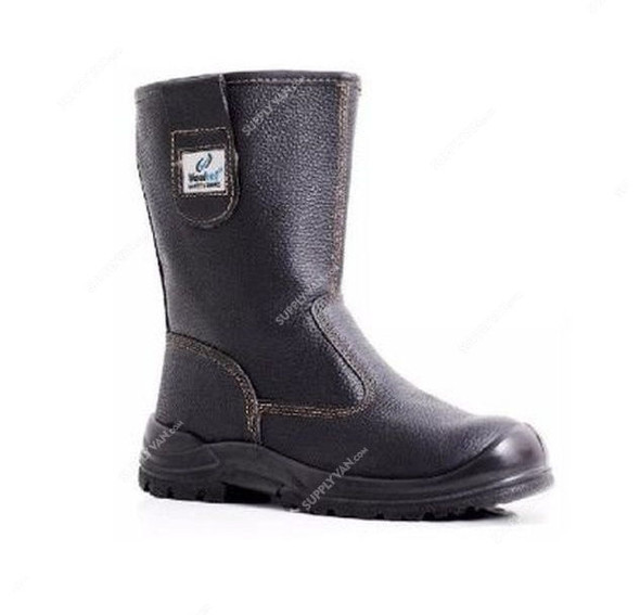 Vaultex Steel Toe Gumboots, YRA, Size45, Black, Mid Calf