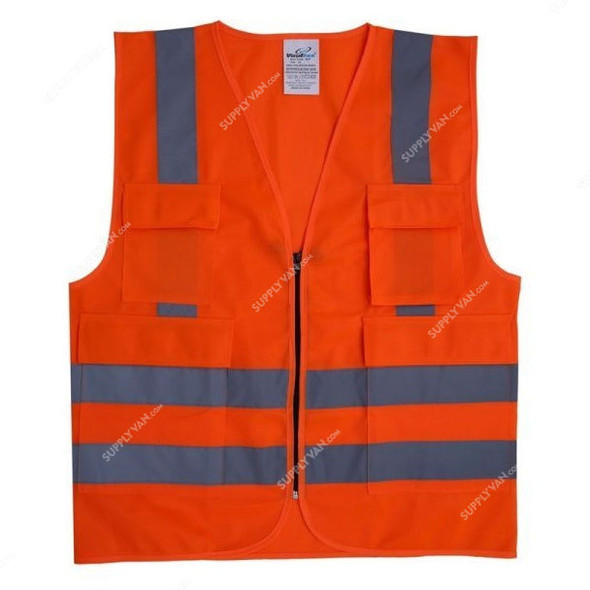 Vaultex Reflective Vest, SHT, 120GSM, L, Orange