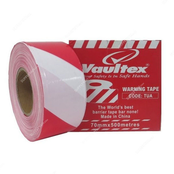 Vaultex Warning Tape, TUA, 70MMx500 Mtrs