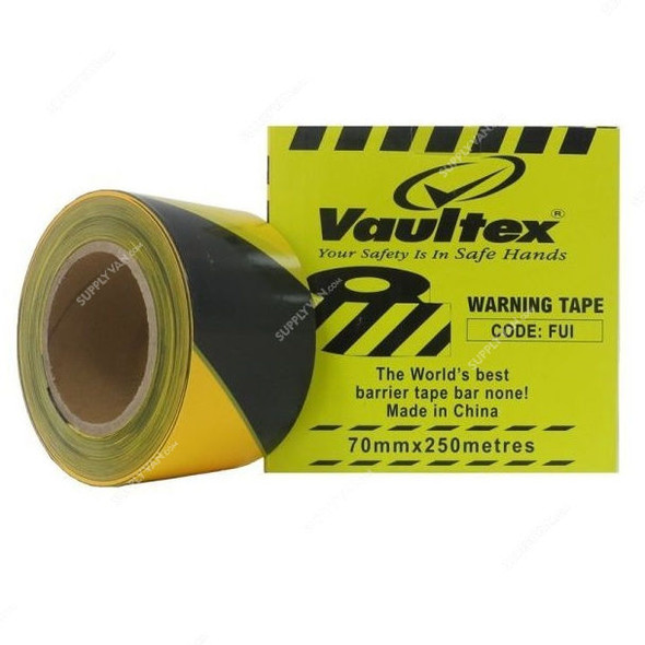 Vaultex Warning Tape, FUI, 70MMx250 Mtrs