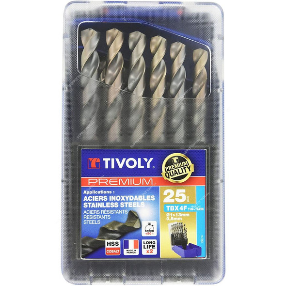 Tivoly Drill Bit Set, 11456170017, G TBX 4F, 25PCS