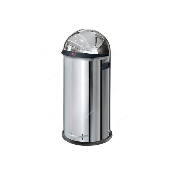 Hailo Pedal Waste Bin, HLO-0850-259, Kickvisier XL, 36 Litres, Silver