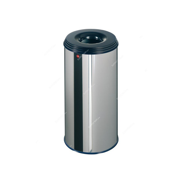 Hailo Waste Bin, HLO-0950-022, ProfiLine Safe XL, 45 Litres, Silver