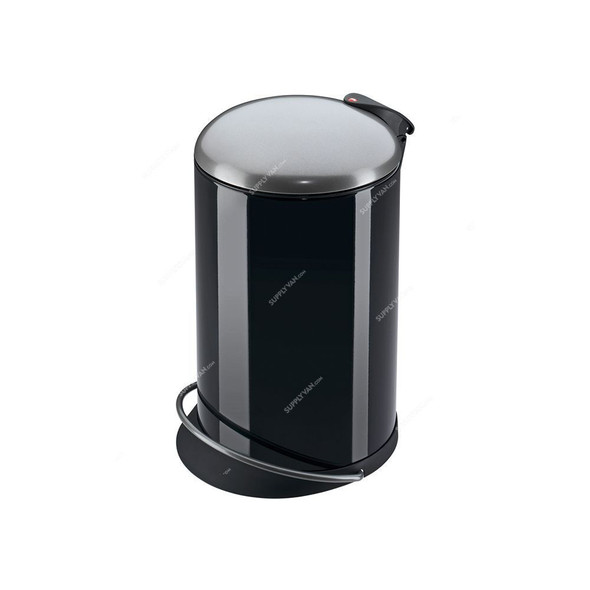 Hailo Pedal Waste Bin, HLO-0516-900, TopDesign M, 13 Litres, Black and Silver