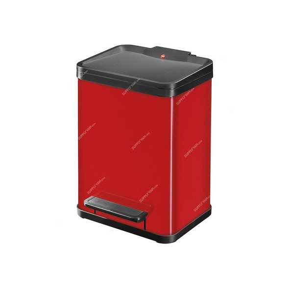 Hailo Pedal Waste Bin, HLO-0622-240, Oko Duo Plus M, 18 Litres, Red