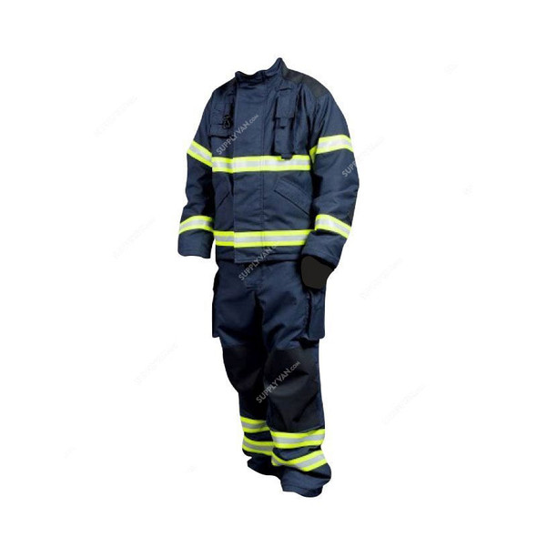 Naffco Fire Fighting Suit, Aquila Fire 1, Nomex, XXL, Navy Blue