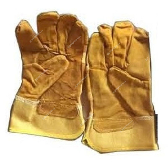 Apex Leather Work Gloves, Free Size, Yellow