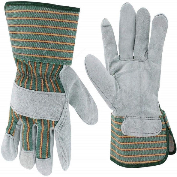 Apex Leather Work Gloves, Free Size, Grey