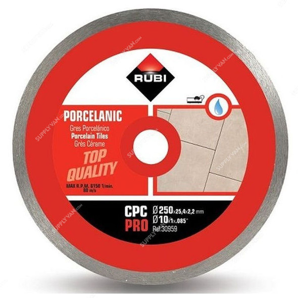 Rubi Continuous Rim Diamond Blade, 030959, 250MM