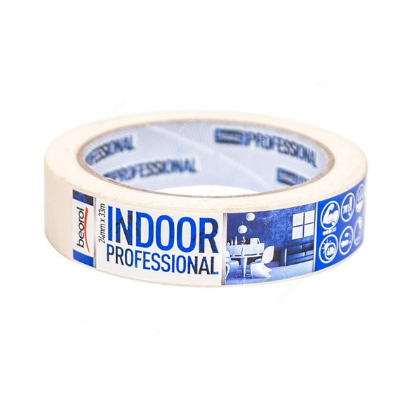 Beorol Universal Masking Tape, BK24, Rubber Adhesive, 24MM x 33 Mtrs