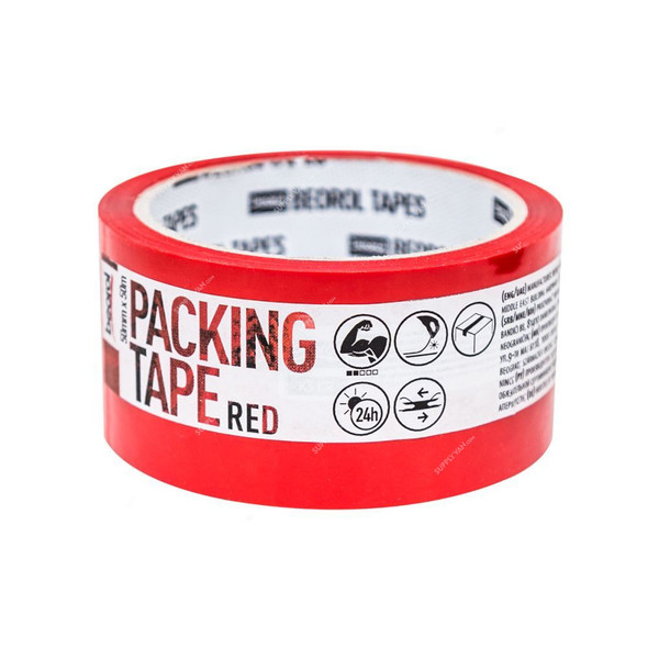Beorol Packing Tape, KSCR, Acrylic Adhesive, 50MM x 50 Mtrs, Red