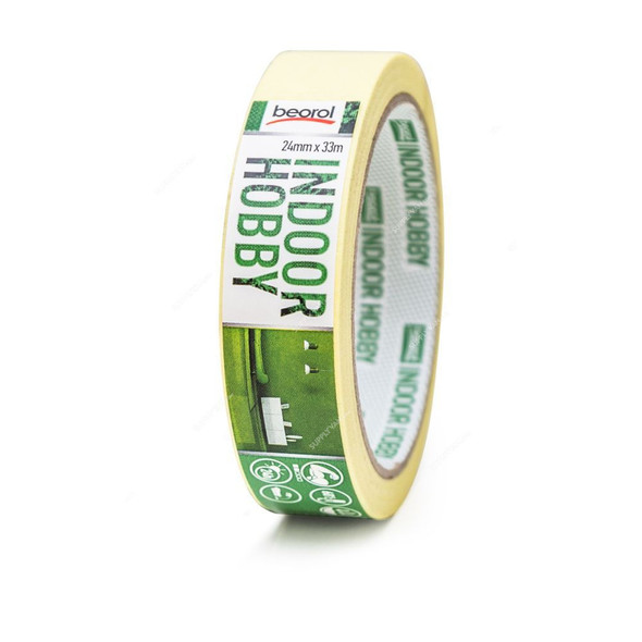 Beorol Painters Masking Tape, MK24, Hot Melt Adhesive, 24MM x 33 Mtrs