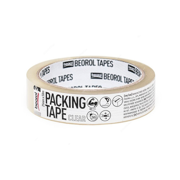 Beorol Packing Tape, S25x50, Acrylic Adhesive, 25MM x 50 Mtrs