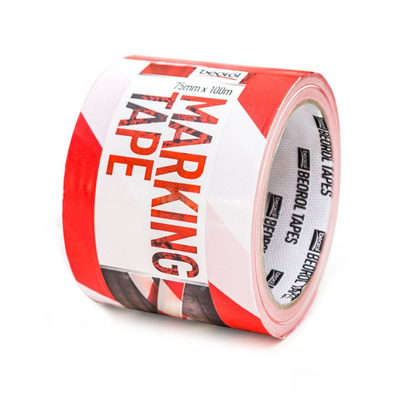 Beorol Marking Tape, TZOCB, Acrylic Adhesive, 75MM, White and Red