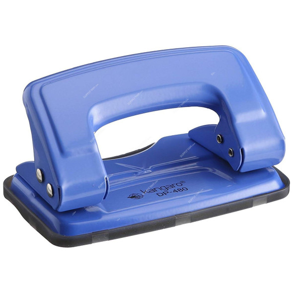 Kangaro 2 Hole Paper Punch Machine, Dp-480, Metal, 12 Sheets, Blue