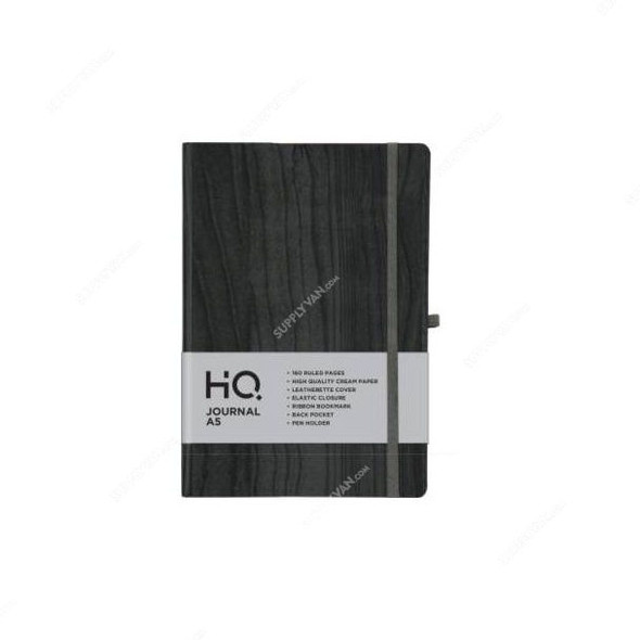 Navneet HQ Journal Casebound Notebook, NAV85814, A5, 80 Sheets, Black
