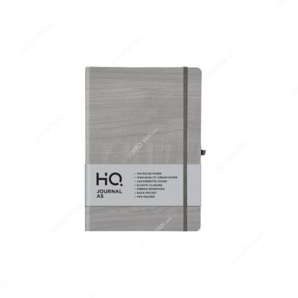 Navneet HQ Journal Casebound Notebook, NAV85501, A5, 80 Sheets, Grey