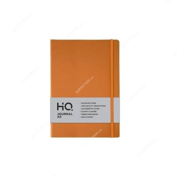 Navneet HQ Journal Casebound Notebook, NAV85503, A5, 80 Sheets, Orange