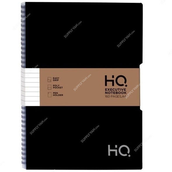 Navneet HQ Executive Notebook, NAV85488, B5, 80 Sheets, Black