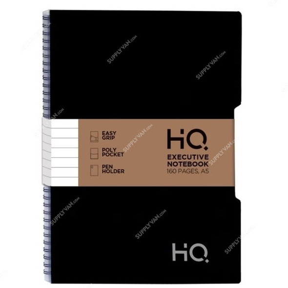 Navneet HQ Executive Notebook, NAV85489, A5, 80 Sheets, Black