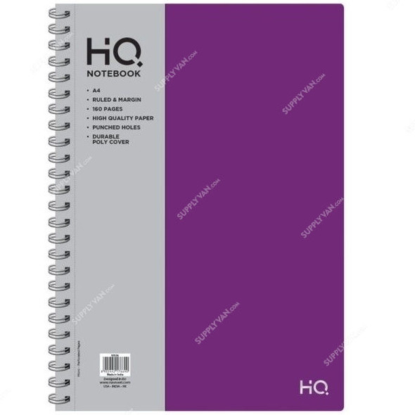 Navneet HQ 1 Subject Notebook, NAV85826, A4, 80 Sheets, Purple