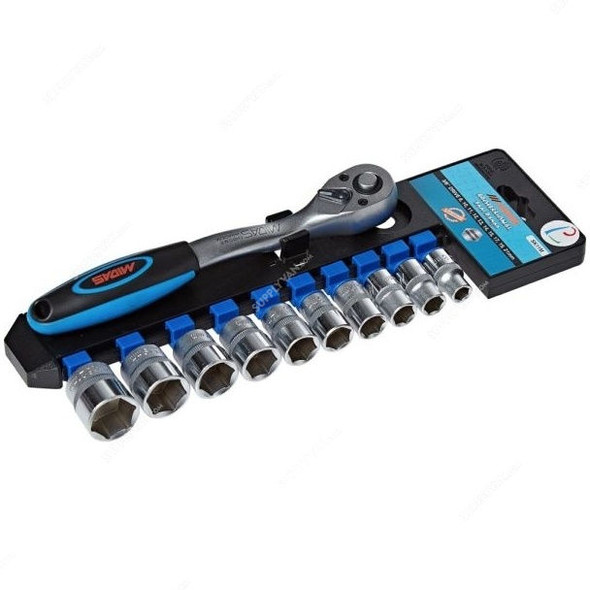 Midas Socket Wrench Set, Blue and Black, 11PCS