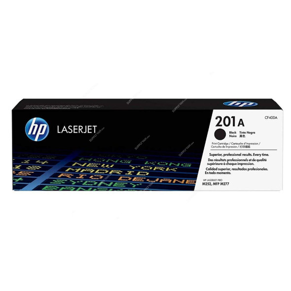 HP Original LaserJet Toner Cartridge, CF400A, 201A, Black