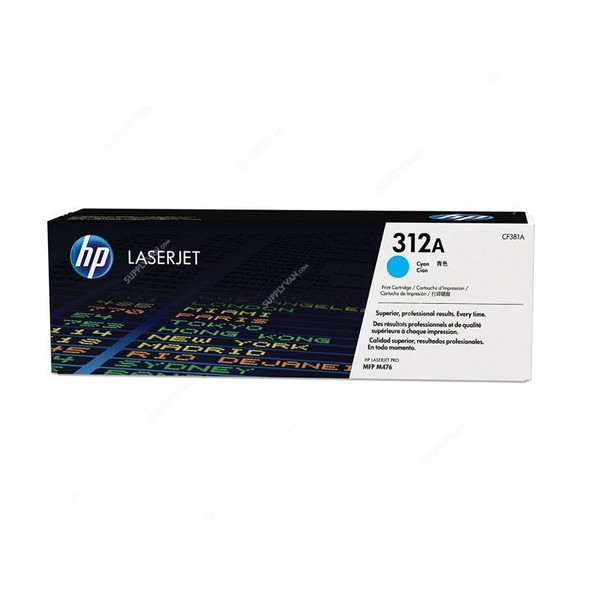 HP Original LaserJet Toner Cartridge, CF381A, 312A, Cyan