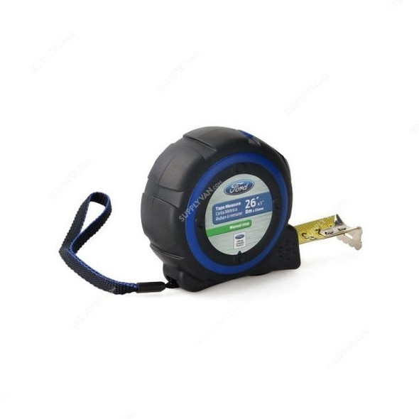 Ford Tape Measure, FHT0108, 5Mtrs X 25MM, Black and Blue
