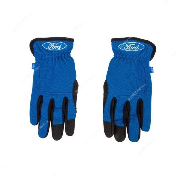 Ford Fast Fit Gloves, FHT0395, M, Black and Blue