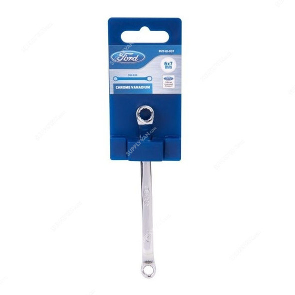 Ford Double Ring Spanner, FHT-EI-037, 6 X 7MM, Silver
