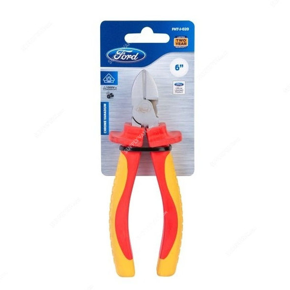 Ford VDE Diagonal Cutter, FHT-J-020, 6 Inch, Yellow and Orange
