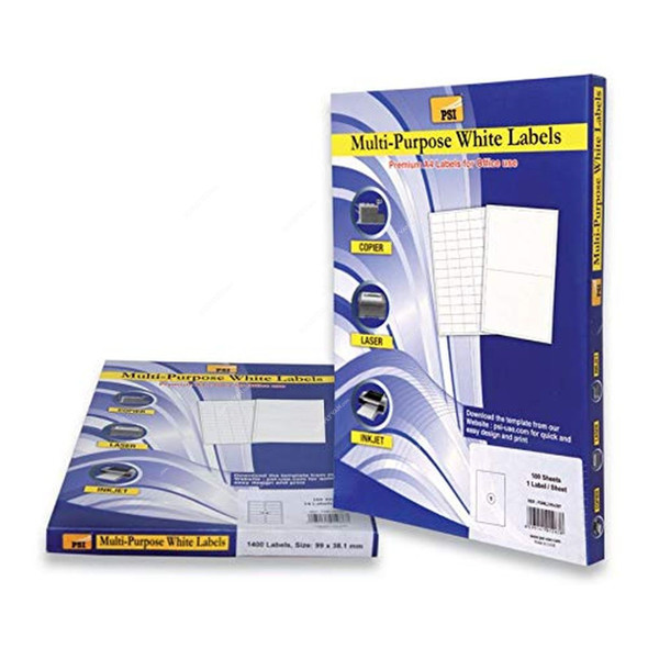 PSI Multipurpose Label, PSML70X37, 70 x 37MM, White, 100 Pcs/Pack