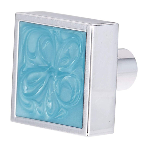 ACS Drawer Knob, DE599-CP-AZURE-KNOB, Chrome and Sky Blue