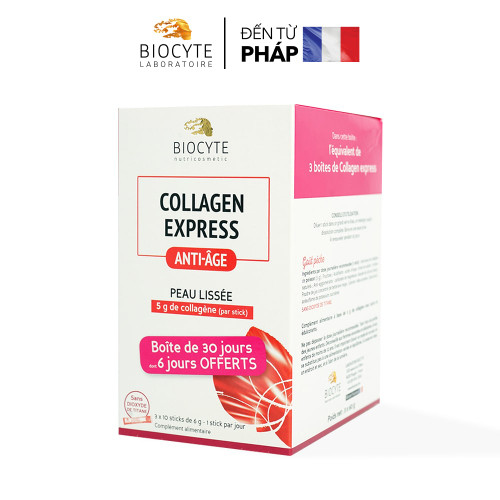 Biocyte Collagen Express Anti Age Bột Uống Collagen Vị Đào 30 gói