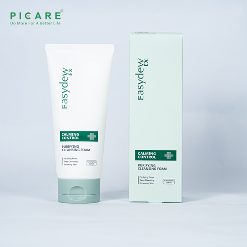 Sữa Rửa Mặt Làm Sạch Sâu, Hỗ Trợ Phục Hồi Giảm Sưng Viêm Cho Da Mụn Easydew Ex Claming Control Purifying Cleansing Foam 150ml