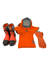 Blastsafe helmet, Skywalker boots, Irongrip gloves, Base suit