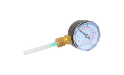 Hypodermic needle pressure gauges