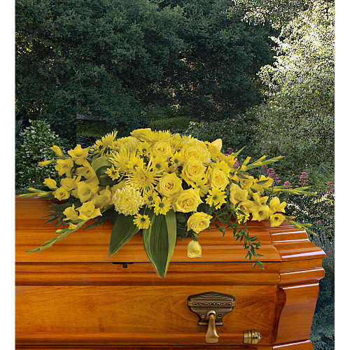 Graceful Grandeur is an impressive sympathy tribute crafted for moments that deserve dignity and beauty. This half-couch casket spray delivers a lush, full-bodied arrangement that conveys warmth and support during times of remembrance. Lovingly designed by our florists using seasonal premium blooms, it's available in Regular, Deluxe, and Premium sizes to suit any setting—from intimate memorials to grand services.
Ideal for honoring a life well lived, Graceful Grandeur offers a heartfelt, dignified expression of love and sympathy. Graceful Grandeur is an impressive sympathy tribute crafted for moments that deserve dignity and beauty. This half-couch casket spray delivers a lush, full-bodied arrangement that conveys warmth and support during times of remembrance. Lovingly designed by our florists using seasonal premium blooms, it's available in Regular, Deluxe, and Premium sizes to suit any setting—from intimate memorials to grand services.
Ideal for honoring a life well lived, Graceful Grandeur offers a heartfelt, dignified expression of love and sympathy.